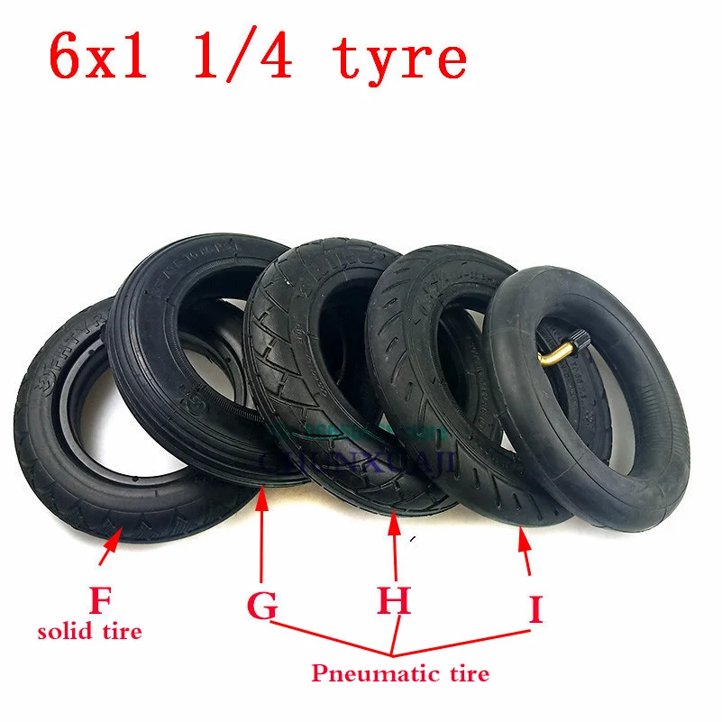 Scooter Wheel Tyre Inner Tube 6x1 1/4 solid or Pneumatic wheel tyre fits many gas electric scooters and e-Bike 6 inch tire inner tube 6x1.25 solid wheel tyres