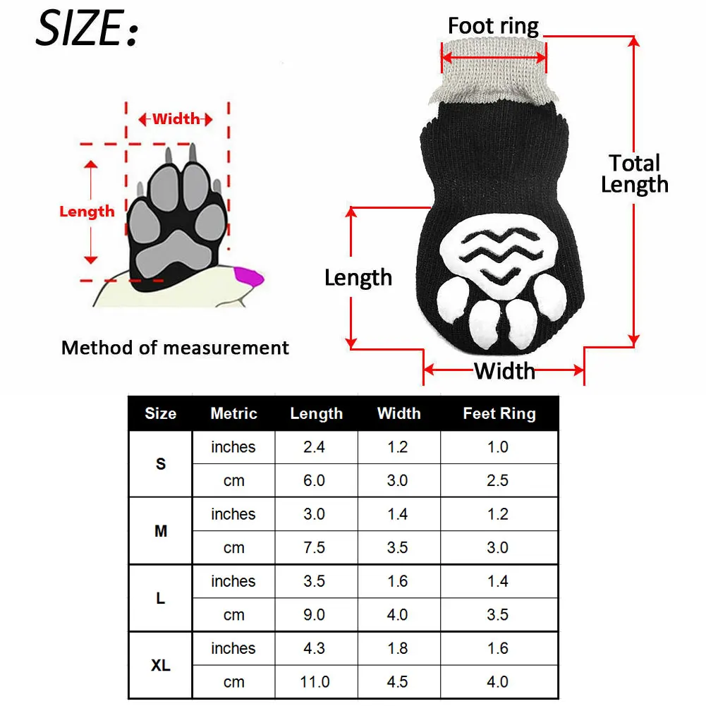 4 шт. нескользящие носки для собак Мягкие Нескользящие удобные теплые зимние напечатанные декорации дышащие домашние легкие носки