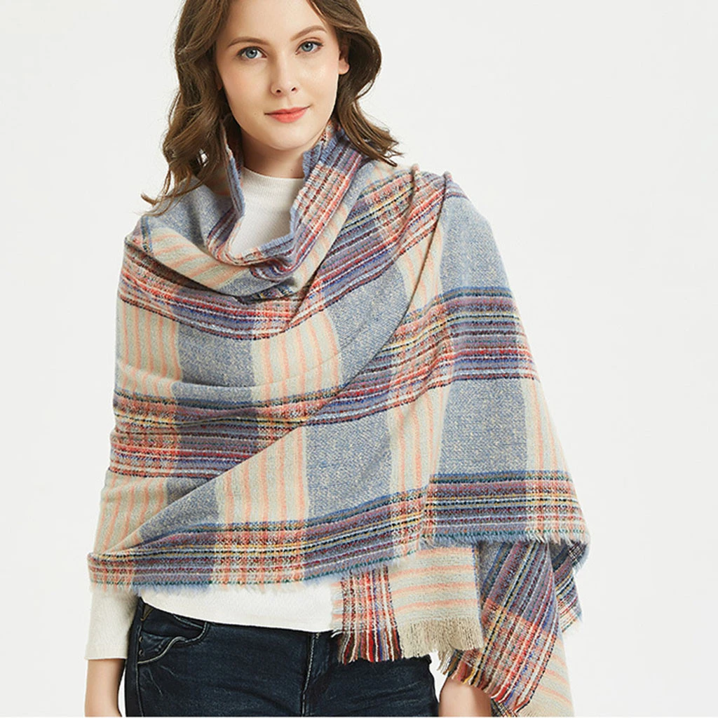 Hot 2019 New Spring Winter Scarf For Women Plaid Warm Cashmere Scarves Shawls Female Wraps Blanket Lady 919