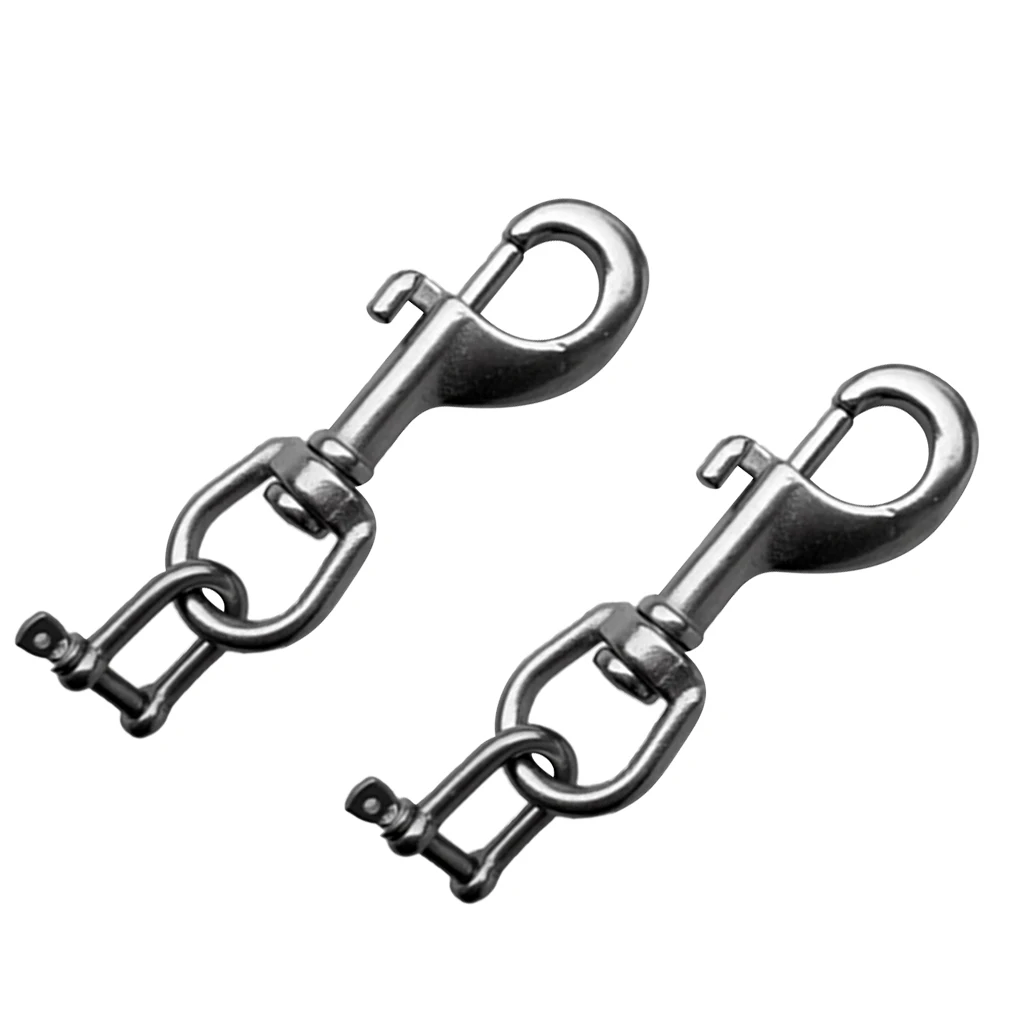 Perfeclan Scuba Diving Torch Holder Single End Snap Clip D Ring Shackle 2pcs