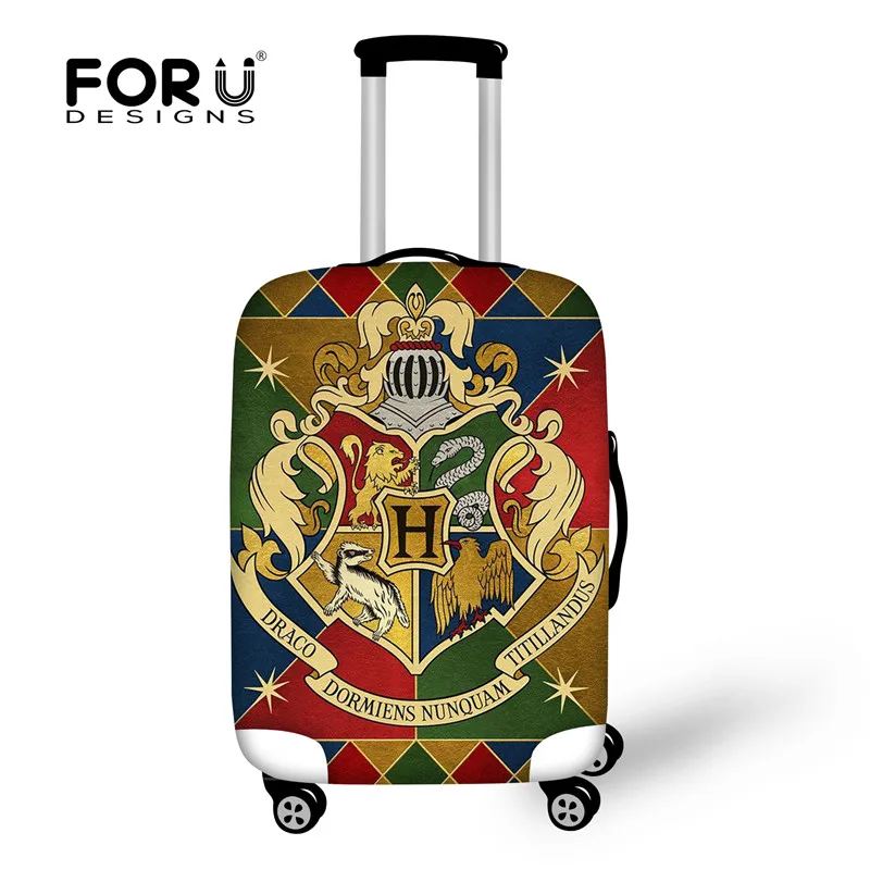 FORUDESIGNS Хогвартс Гриффиндор Слизерин багажная крышка дорожные аксессуары для чемодана Пылезащитная крышка эластичная тележка - Цвет: QC0115