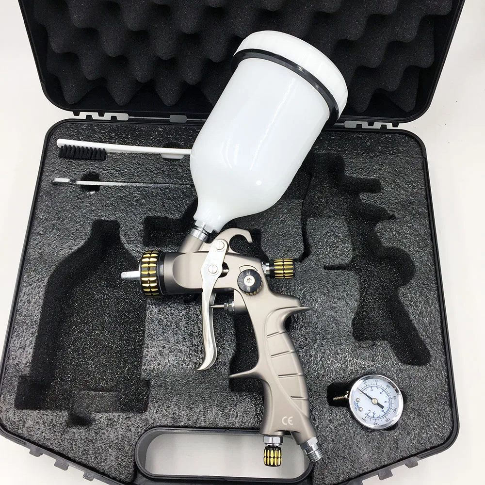 HVLP Air Sparay пистолет комплект Gravity feed Тип 600cc чашка 2 в 1 краскопульт комплект