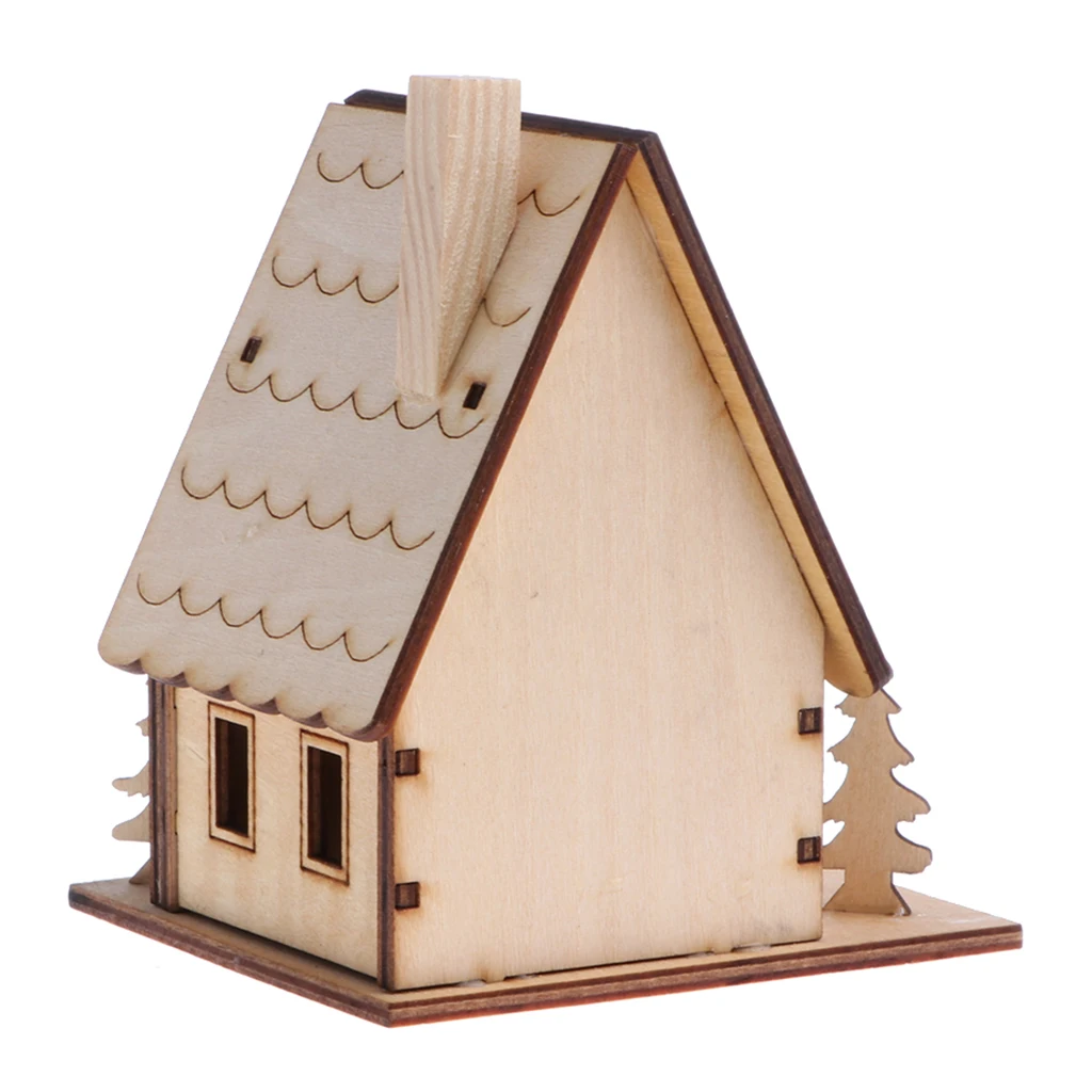 3D Wooden Puzzle Toy House Chalet Model Building Construction Kit Kid Jigsaw