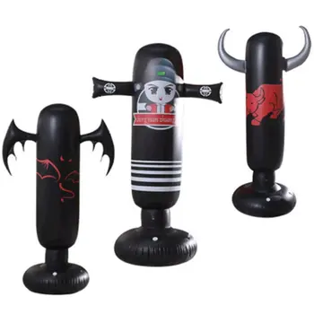 

Vertical Inflatable Boxing Bag Stand 160cm Tumbler Muay Thai Training Pressure Relief Bounce Back Sandbag Cartoon Tumbler Tool