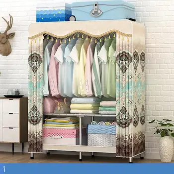

Folding Wardrobe Simple Cloth Cabinet All Steel Frame Assembly Renting Dormitory Bedroom Simple Wardrobe