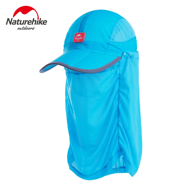 NatureHike NH12M008-Z, унисекс, рыбацкая шляпа, солнцезащитный козырек, кепка, шапка для кемпинга UPF 50, Солнцезащитная со съемным ушком - Color: Blue