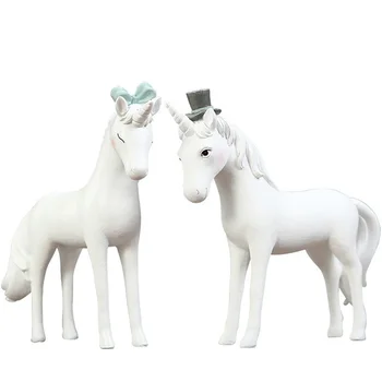 

Nordic Cute Unicorn Statue Miniature Model Resin Figurine Desktop Decor Home Decoration Accessories Modern Art Ornament Gift