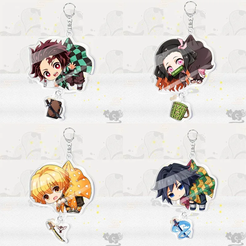 Аниме Demon Slayer Kimetsu No Yaiba Kamado Tanjirou Косплей Prop брелок Nezuko акриловый милый