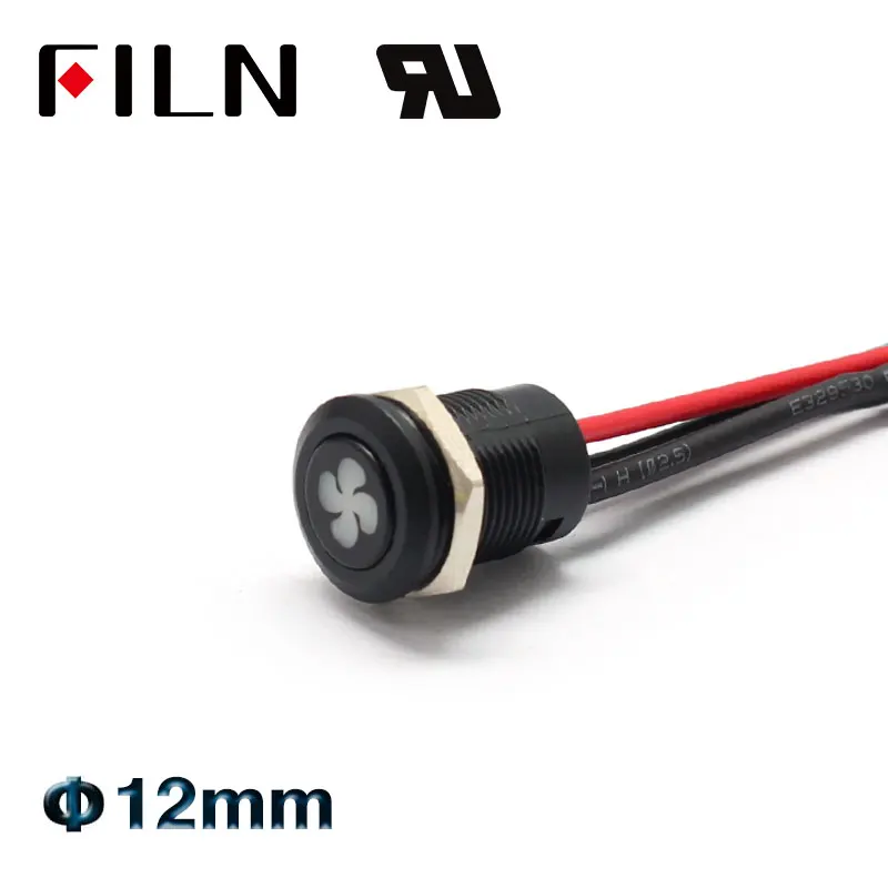 FLIN 12 мм В Гоночная машина лодка iP65 водонепроницаемая пластиковая кнопка