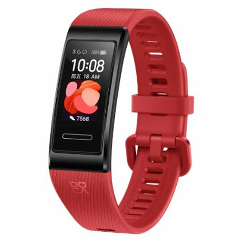 Умный Браслет huawei Band 4 Pro, инновационные часы, лица, автономный gps, проактивный мониторинг здоровья, SpO2, кислород крови - Цвет: red