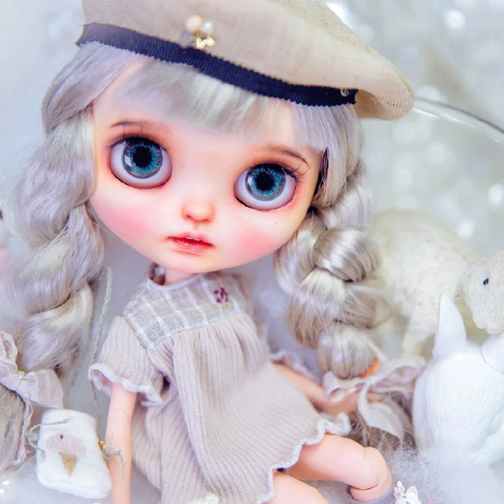 Ледяная кукла Blyth NBL 1/6 BJD индивидуальное матовое лицо белые волосы модный шар для