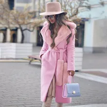 JAYCOSIN зимние теплые элегантные женские пальто Модные базовые Топы отложной воротник шерстяное длинное пальто с воротником Женское пальто 90