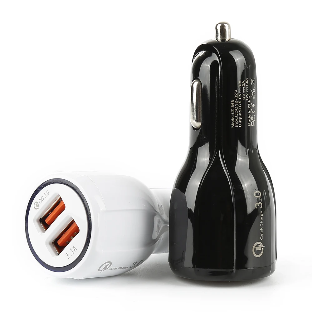 

Quick Charge 3.0 Car Charger For Mobile Phone Dual Usb Car Charger Qc 3.0 Fast Charging Adapter Mini Usb Car Charger