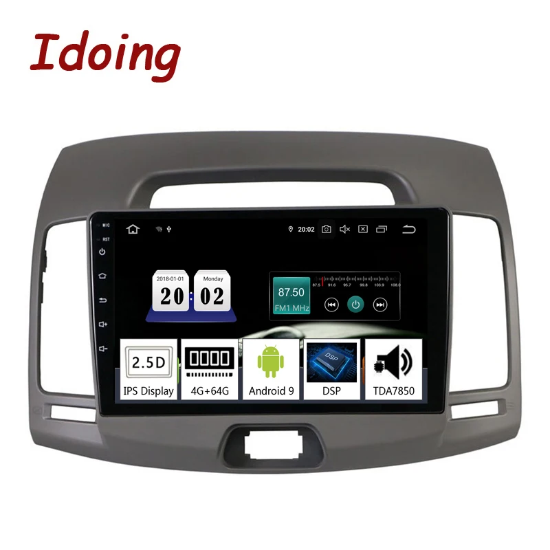 Flash Deal Idoing 9"Car Radio Multimedia Video Player For Hyundai Elantra 4 HD 2006-2012 Navigation GPS Android9.0 4G+64G No 2din 2 din dvd 0