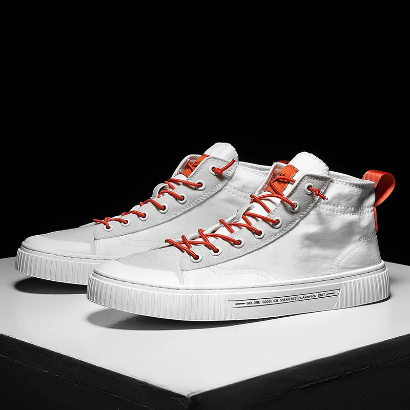 

Students Small Dirty Orange High-top Board Shoe 2019 New Style Summer Breathable Korean-style Versatile Summer Canvas Shoes Spor