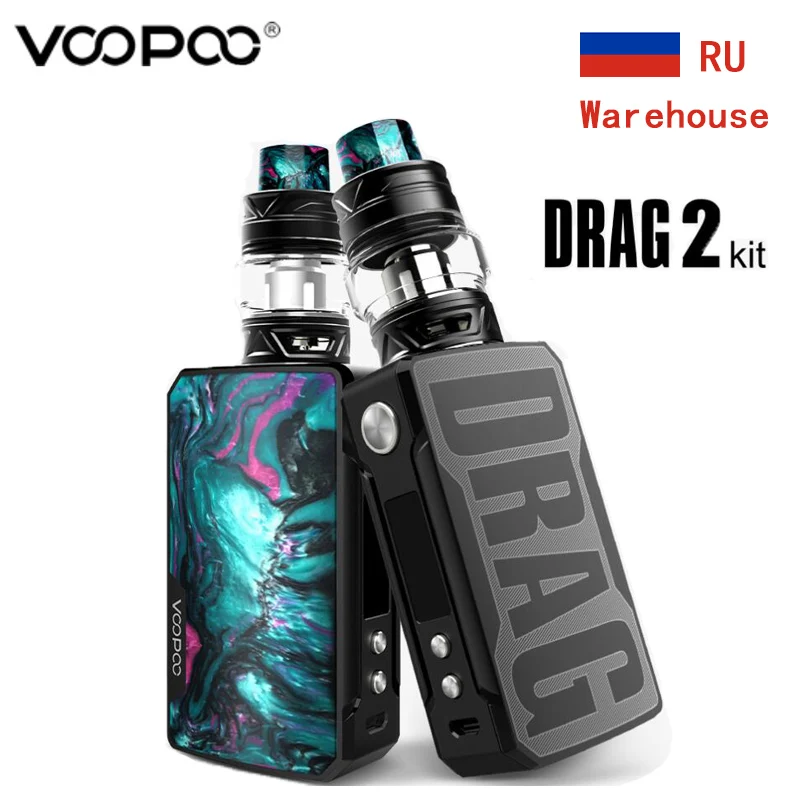 Оригинальный VOOPOO Drag 2 TC Kit 177W Vape 5 мл Uforce T2 SubOhm бак U2 N3 катушка испаритель мод