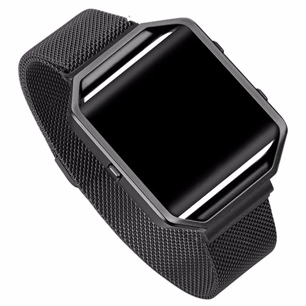Сетчатый ремешок, металлический каркас для Fitbit Blaze, ремешок для часов, нержавеющая сталь, черный, розовый, золотистый, серебристый