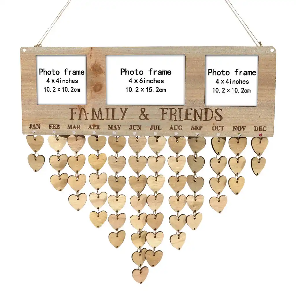 Mode Bois Panneau De Rappel Pli Plaque Signe Famille Et Amis Calendrier Bricolage Bois Anniversaire Photo Cadre Tableau D Affichage N Aliexpress