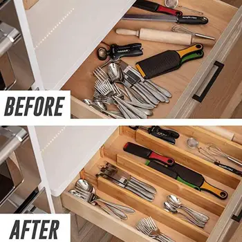 

Telescopic Drawer Divider Wooden Storage Drawer Divider Kitchen Board Cabinet Storage Divider Adjustable Divider Organizer R8O6