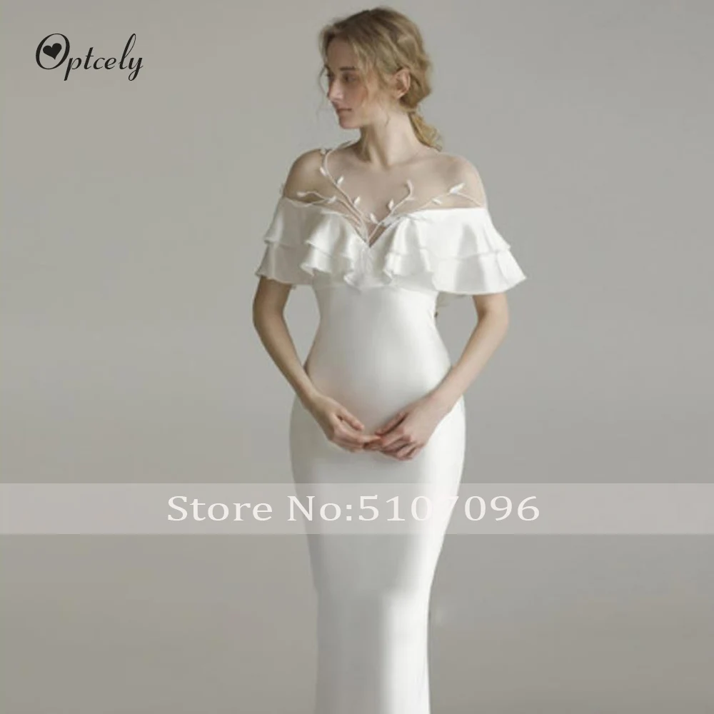 Optcely Vintage Charming Wedding Dress Mermaid O-Neck Satin Train Appliques Beading Custom Princess Dream Gowns Plus Size