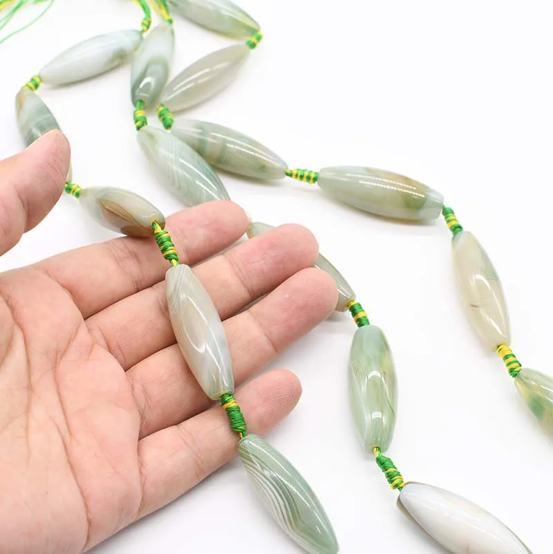 2strands/lot natural oval agate olive smooth stripe loose beads  For Woman DIY Necklace Bracelets Jewelry Making Strand 15