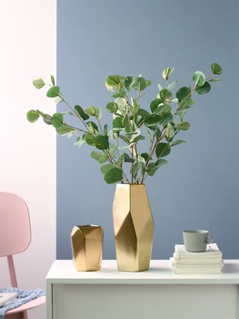 

NORDIC STYLE SIMPLE GOLD GEOMETRIC CERAMICS VASE LIVING ROOM HOME DECORATION FLOWER ARRANGEMENT WEDDING ACCESSORIES