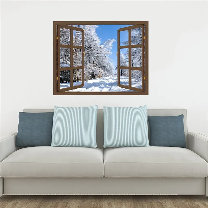 Wall Stickers Decor Snow Scene 3D Wall Sticker Home DIY Decals Floor Decoration Stickers Muraux Pour Enfants Chambres 40DEC2402