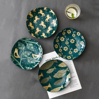 

Bone China Kitchen Utensils Porcelain Square Soup Plate Dumpling Plate Nordic Underglaze Household Kitchen Utensils Porcelain