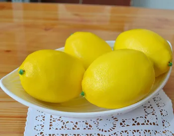 

10 PCS Bubble simulation Fake Lemon fruits Artificial Vegetables fruit Model House Kitchen Party Home Decoration fruit#PY
