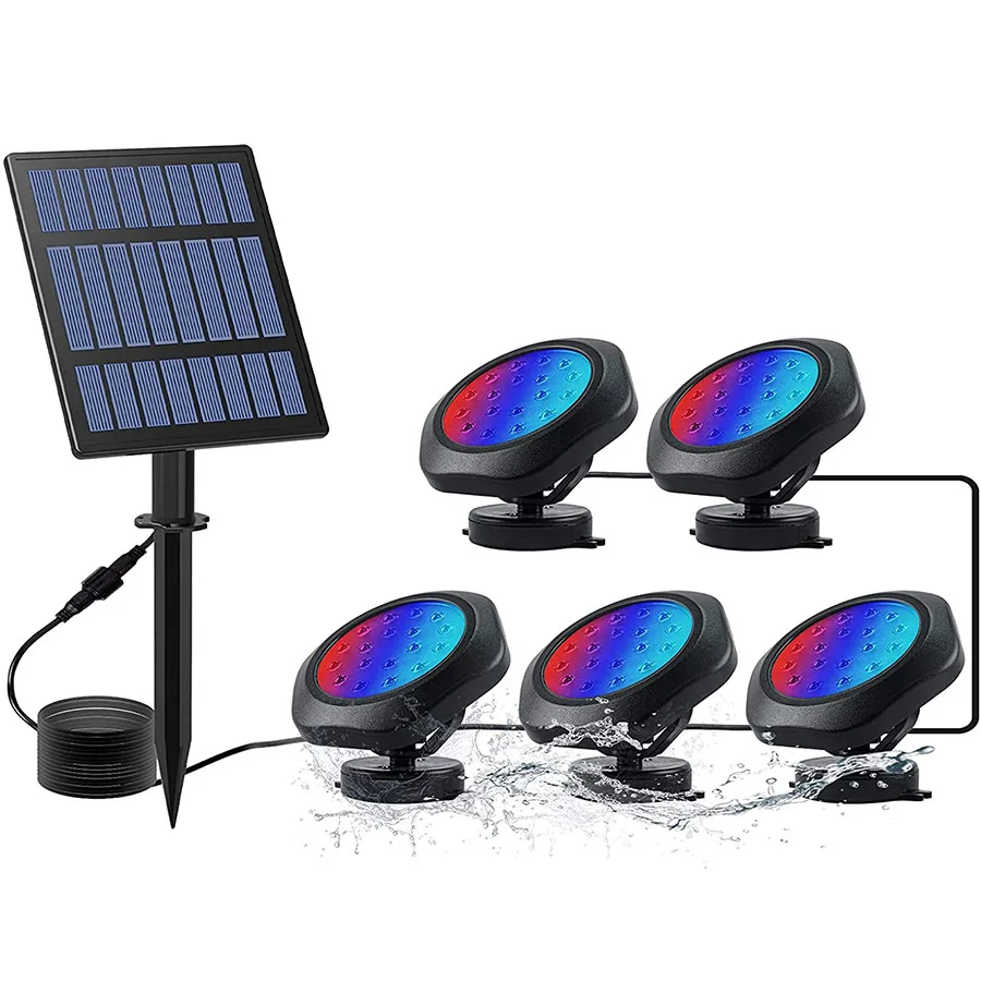 

Solar LED Landscape Light RGB Changing Floodlights Outdoor Garden Underwater Light IP68 Waterproof Solar Pool Lamp For Yard Pond