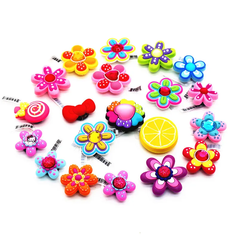 1pcs High Imitation Shoe Charms Colorful Heart-shaped Shoe Buckles Original Accessory fit Bracelets Croc JIBZ Kids Gifts F-ZBX20