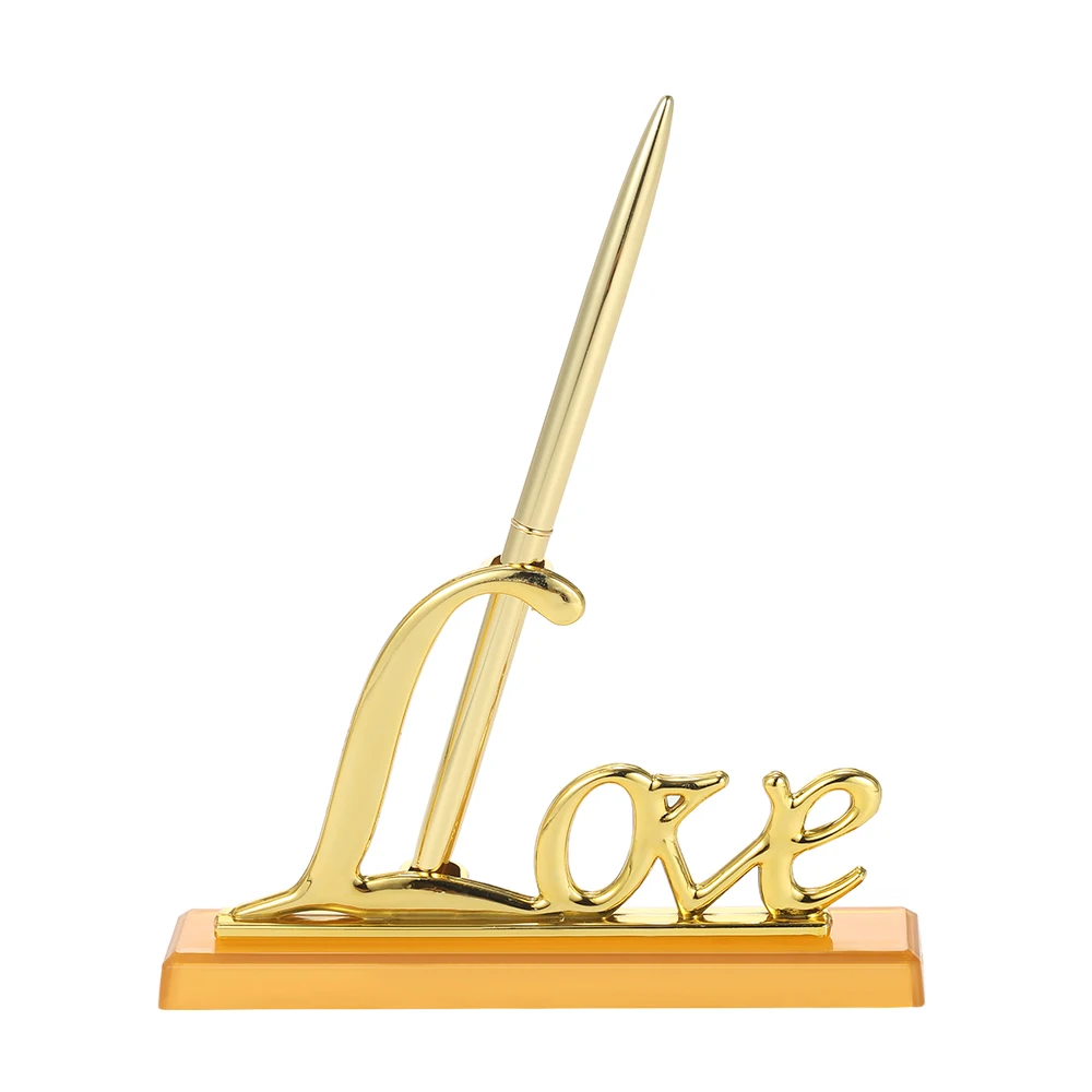 

1pc Wedding Signing Pen with "Love" Holder Wedding Signature Pen Set Decoration Supplies for Guest Book Home Decor