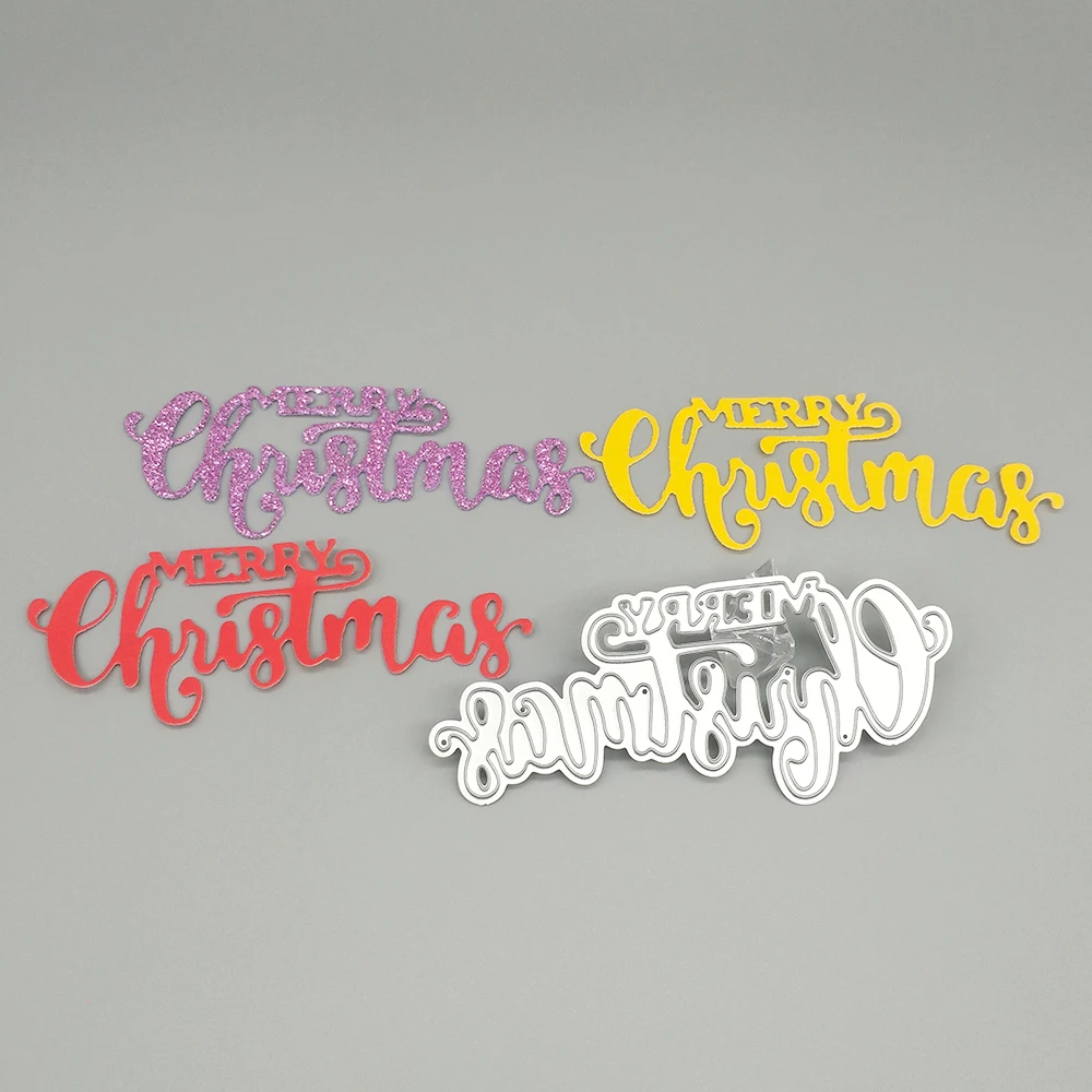 

New Merry Christmas Letter Metal Cutting Die Scrapbooking Engraving Stamps Paper Card Album Decoration
