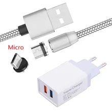 Магнитный кабель Micro USB для зарядки светодиодный настенный зарядное устройство для samsung S6 S7 J7 A10 A6 Realme 3i 3 Pro huawei Y7 P Smart Honor 7A 8X