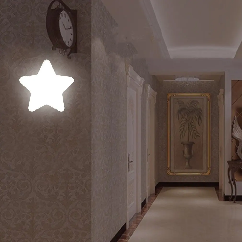 

Modern Star Shape Wall Light LED Induction Lamp Nightlight Automatic Switch Light Sensor Household Supplies Energy Saving