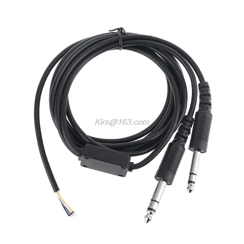 200cm DIY Aviation Headset Dual plug Aircraft Headphones Replacement Cable Durable Mono Audio Cable Line Cord