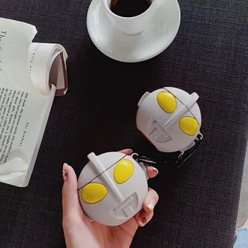 

3D Cartoon Noctilucent Earphone Case for AirPods 1/2 Bluetooth Headset Charging Box Protective Cover With Hook Super Cool Man