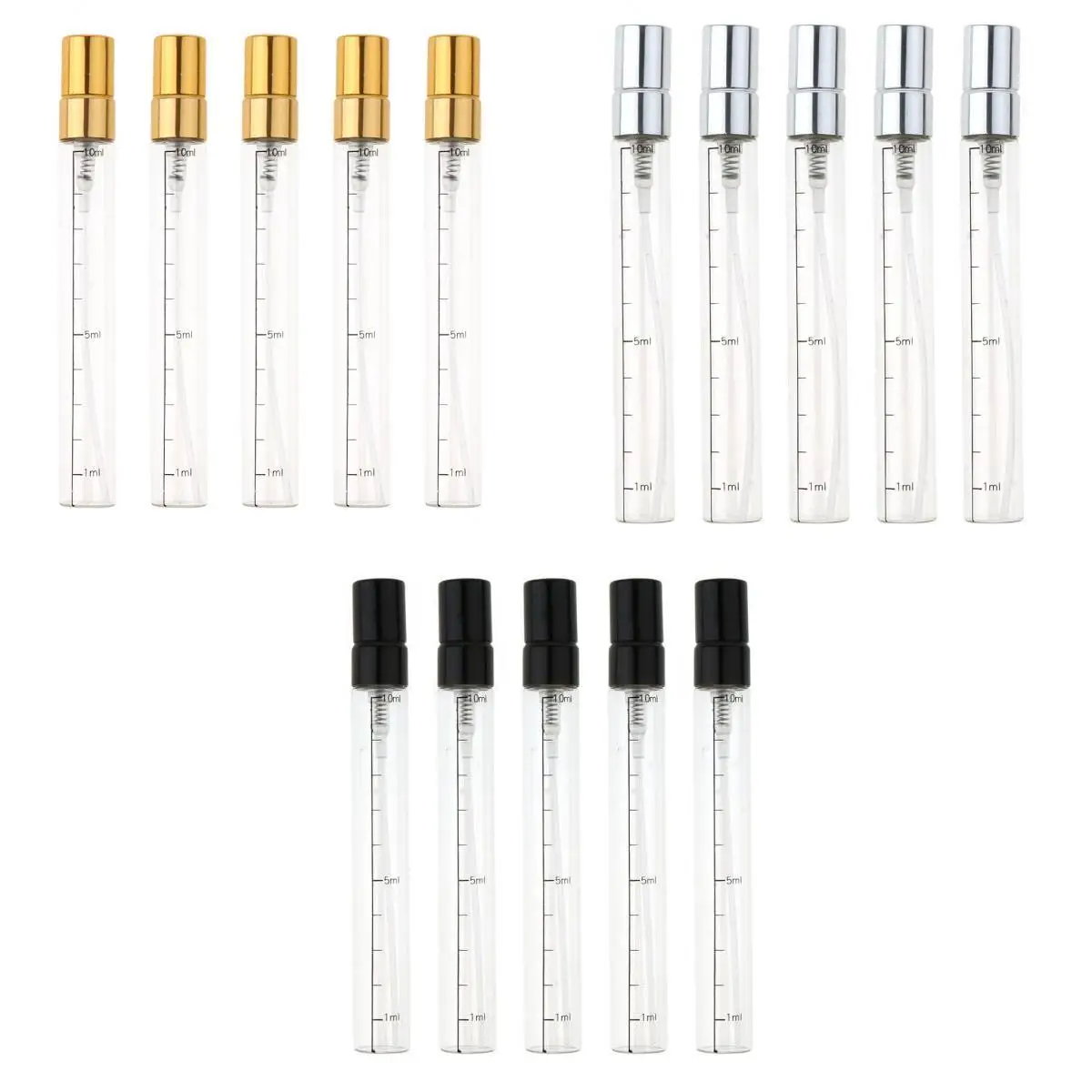 15Pieces Empty Perfume Aftershave Spray Bottles Refillable Fine Mist Sprayer 10ml