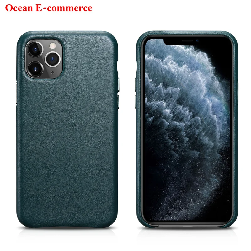Чехол-накладка ICARER из натуральной кожи для iPhone 11/ Pro/ Max оригинальный дизайн