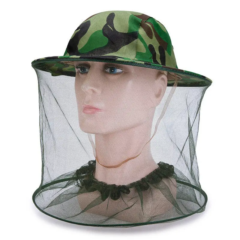 

Mosquito Head Net Hat Fish Beekeeping Gauze Cap Anti Sun Protection Field Jungle Mask Face Protect Cover Cap Hats
