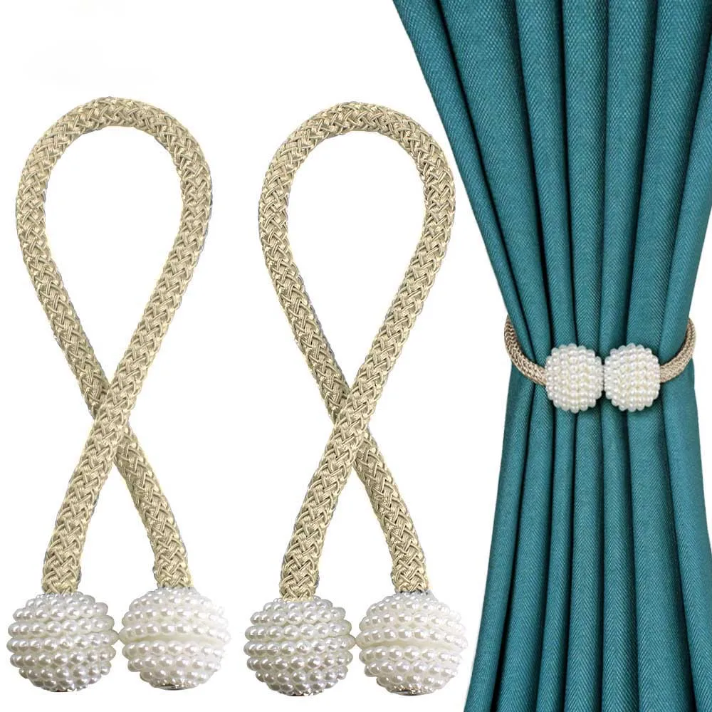 

AIR&TREE-A 1pc Pearl Magnetic Curtain Clip Curtain Holders Tieback Buckle Clips Hanging Ball Buckle Tie Back Curtain Accessories
