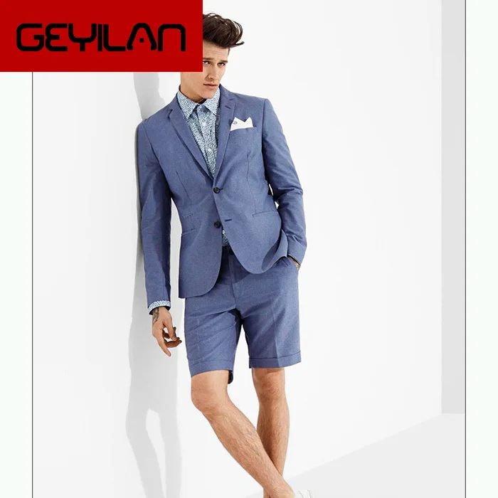 

Custom Designs Blue Men's Summer Suit with Trousers Wedding Party Beach Boyfriend Suit Slim Fit Blazer Jacket Pants