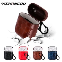 Чехол-футляр для наушников из зернистой крокодиловой кожи YISHANGOU для наушников Airpods 1/2