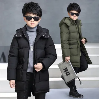 

Children clothing 2020 boys clothes winter warm cotton jacket hooded coat teenager thicken outerwear kids parka long jackets