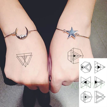 

Waterproof Temporary Tattoo Sticker Triangle Geometric Pattern Element Tatto Flash Tatoo Fake Tattoos Art for Men Women