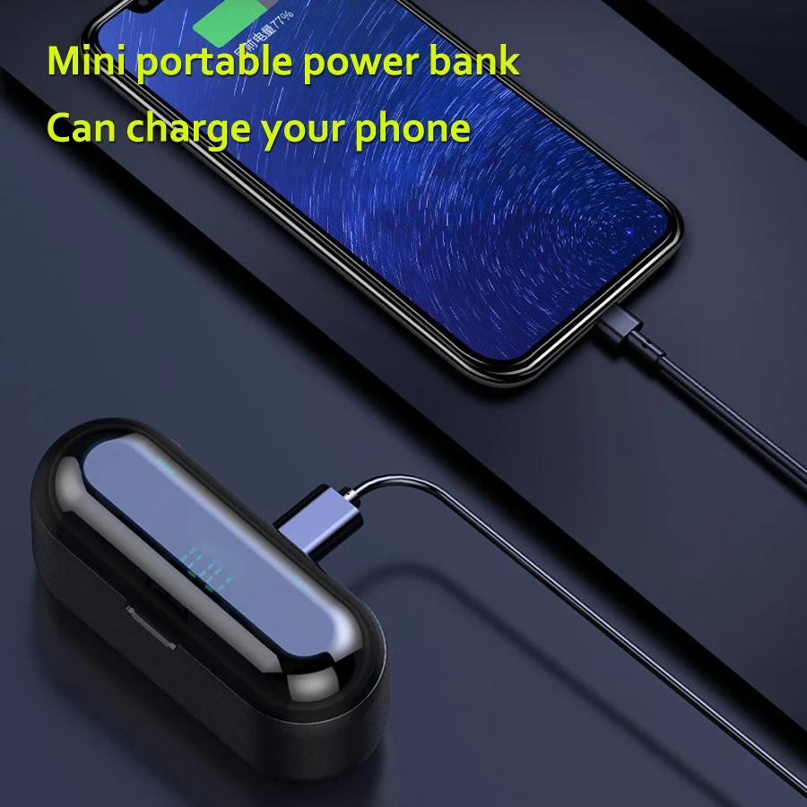 TWS Wireless Bluetooth Earphones IPX7 Waterproof Stereo Earphone Earbuds Sport Headset with Charging Box for iPhone xiaomi
