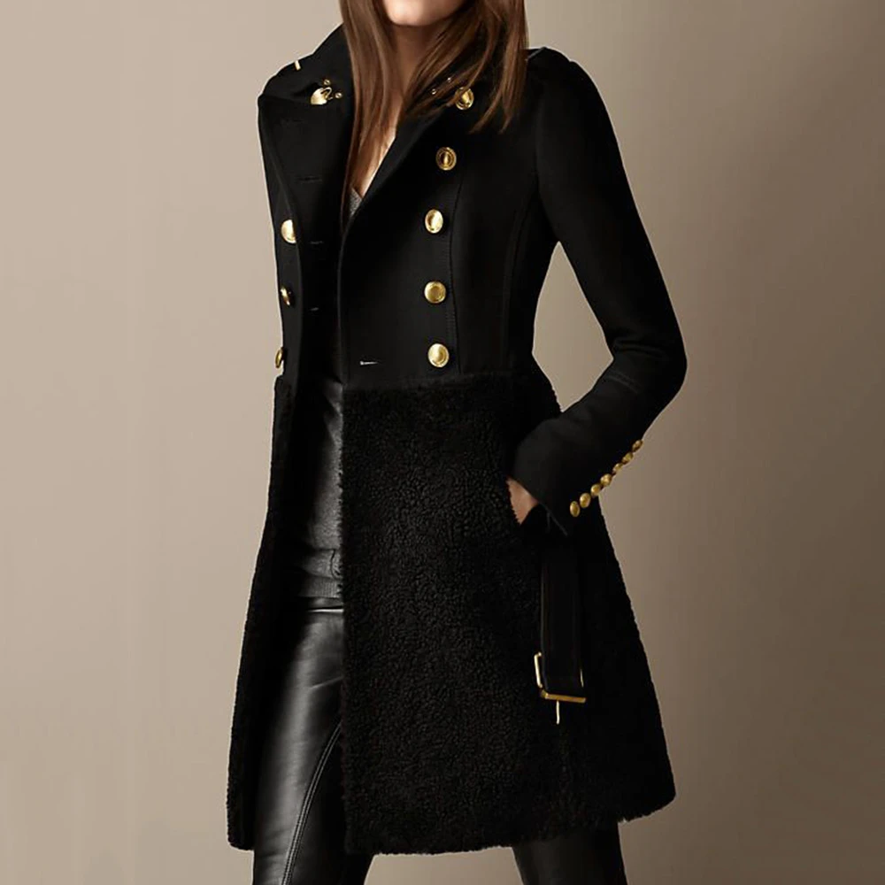 Chaquetas de gran tamaño para mujer, abrigos negros ajustados, prendas de vestir, informales, a la moda, talla y mezclas| AliExpress