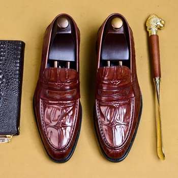 

Pointed Toe Formal Dress Shoes Man Genuine Cow Leather Oxfords Spring Men Office Shoes Business Wedding Shoes For Male A112