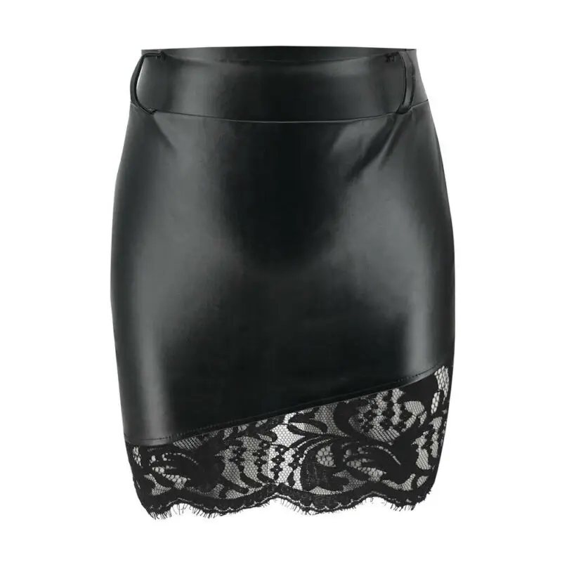 Women A-Line Short Skirt High Waist PU Leather Floral Zipper Mini Pencil Skirts Women A-Line Short Skirt High Waist PU Leather Floral Zipper Mini Pencil Skirts