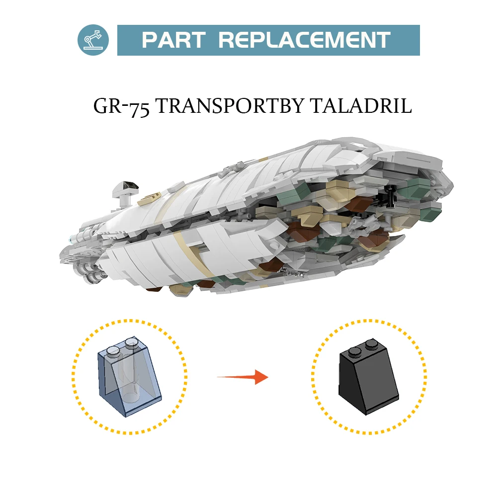 MOC Rebel Army GR-75 Transport Spaceship Building Blocks Kit Space Wars Airship Bricks Battle Ship Model Toys For Children Gifts 9 H5c6c4709c7ce4b47aa0c27d2baf7e7f0w